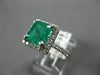 2.51CT DIAMOND & AAA EMERALD 14KT WHITE GOLD SQUARE HALO CLASSIC ENGAGEMENT RING