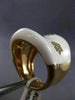 ESTATE LARGE .55CT DIAMOND & WHITE ENAMEL 14KT YELLOW GOLD MULTI FLOWER FUN RING