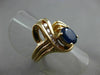 ANTIQUE 1.40CT DIAMOND & AAA OVAL SAPPHIRE 14KT YELLOW GOLD JOURNEY RING #12164