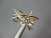 ESTATE LARGE .41CT DIAMOND 14KT WHITE & ROSE GOLD MULTI ROW CRISS CROSS FUN RING