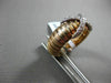 ESTATE WIDE .31CT DIAMOND 18KT WHITE & ROSE GOLD 3D FLEXIBLE SHINY X LOVE RING