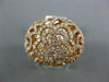 ESTATE LARGE 1.51CT DIAMOND 18KT ROSE GOLD 3D FLOWER OPEN FILIGREE COCKTAIL RING