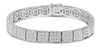 WIDE 4.50CT DIAMOND 18K WHITE GOLD 3D PAVE MULTI SQUARE ETERNITY TENNIS BRACELET