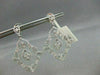 ANTIQUE LARGE 1.99CT DIAMOND 14KT W GOLD FILIGREE FLORAL DROP EARRINGS STUNNING!