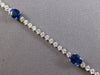 ESTATE 3.18CT DIAMOND & AAA SAPPHIRE 14K WHITE GOLD OVAL & ROUND TENNIS BRACELET