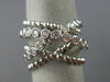 ESTATE WIDE .95CT DIAMOND 18KT WHITE GOLD 3D MULTI ROW CRISS CROSS FUN LOVE RING