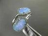 ESTATE .27CT DIAMOND & AAA OPAL 14KT WHITE GOLD 3D HALO CIRSS CROSS DOUBLE RING