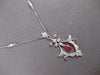 .77CT DIAMOND & AAA RUBY 18KT WHITE GOLD 3D FLOWER FILIGREE BY THE YARD NECKLACE