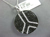1.84CT WHITE & BLACK DIAMOND 14K WHITE GOLD CIRCULAR PEACE SIGN FLOATING PENDANT