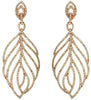 ESTATE LARGE 1.60CT DIAMOND 14K ROSE GOLD 3D CLASSIC MULTI LEAF HANGING EARRINGS