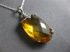 LARGE 9.43CT DIAMOND & AAA CITRINE 14KT WHITE GOLD OVAL & ROUND FLORAL PENDANT