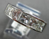 LARGE 2.0CT DIAMOND 14KT WHITE GOLD 3D PRINCESS 5 STONE CHANNEL ANNIVERSARY RING