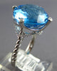 EXTRA LARGE 13.32CT DIAMOND & AAA BLUE TOPAZ 14KT WHITE GOLD 3D ROUND FUN RING