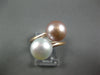 ESTATE AAA WHITE & PINK SOUTH SEA PEARL 14KT ROSE GOLD 3D CRISS CROSS LOVE RING