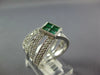 1.37CT DIAMOND & AAA EMERALD 14K WHITE GOLD PRINCESS CRISS CROSS FRIENDSHIP RING