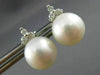 ESTATE .16CT DIAMOND & AAA SOUTH SEA PEARL 18KT WHITE GOLD FLOWER STUD EARRINGS