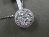 ESTATE LARGE 1.03CT DIAMOND 18KT WHITE GOLD 3D HALO CIRCULAR FLOATING PENDANT