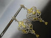 EXTRA LARGE 7.16CT WHITE & FANCY YELLOW DIAMOND 18K 2 TONE GOLD HANGING EARRINGS
