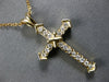 ESTATE .20CT DIAMOND 14KT 2 TONE GOLD 3D ROUND CROSS FILIGREE PENDANT #27673