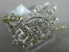 ESTATE LARGE 1.40CT DIAMOND 14K 2 TONE GOLD 3D CRISS CROSS HALO ANNIVERSARY RING