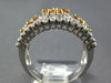 1.43CT DIAMOND & AAA YELLOW SAPPHIRE 14KT WHITE GOLD 3D FLOWER ANNIVERSARY RING