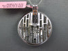 ESTATE LARGE 1.13CT DIAMOND 18K WHITE GOLD PRINCESS & ROUND CIRCULAR FUN PENDANT
