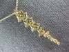ESTATE .80CT DIAMOND 14K YELLOW GOLD 3D CLUSTER ELONGATED FLOATING LOVE NECKLACE