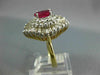 4.58CT WHITE & FANCY YELLOW DIAMOND & AAA RUBY 18KT WHITE GOLD BALLERINA RING