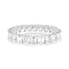 ESTATE LARGE 4.19CT DIAMOND PLATINUM 3D EMERALD CUT ETERNITY ANNIVERSARY RING