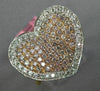 ESTATE .97CT WHITE & PINK DIAMOND 18KT ROSE GOLD HEART SHAPE INFINITY LOVE RING