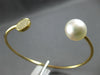 .14CT DIAMOND & SOUTH SEA PEARL 18KT YELLOW GOLD ROUND FLEXIBLE BANGLE BRACELET