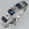 1.14CT DIAMOND & AAA SAPPHIRE 14KT WHITE GOLD 3D OVAL & ROUND ANNIVERSARY RING