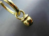 ESTATE 14KT YELLOW GOLD 3D CLASSIC BELL CHARM HANGING HOOP EARRINGS 3mm #25678