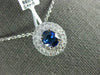 ESTATE 1.15CT DIAMOND & AAA SAPPHIRE 18KT WHITE GOLD 3D OVAL DOUBLE HALO PENDANT