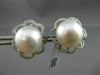 ESTATE LARGE .60CT DIAMOND & AAA SOUTH SEA PEARL 18K WHITE GOLD FLOWER EARRINGS