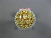 GIA LARGE 2.87CT WHITE & FANCY YELLOW DIAMOND 18KT TWO TONE GOLD 3D CLUSTER RING