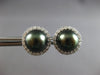 .54CT DIAMOND & AAA TAHITIAN PEARL 14KT WHITE GOLD 3D HALO FLOWER STUD EARRINGS