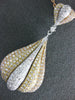 ESTATE EXTRA LARGE 3.61CT DIAMOND 18KT TRI COLOR GOLD 3D CLASSIC CROWN PENDANT