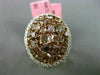 ESTATE LARGE 4.84CT WHITE & PINK DIAMOND 18K TWO TONE GOLD MULTI SHAPE OVAL RING