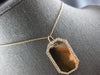ESTATE LARGE .69CT DIAMOND 14KT ROSE GOLD 3D OCTAGON DOG TAG FLOATING PENDANT