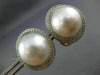 ESTATE LARGE 1.15CT DIAMOND & AAA SOUTH SEA PEARL 18KT WHITE GOLD STUD EARRINGS