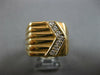 ESTATE WIDE .34CT DIAMOND 14KT YELLOW GOLD 3D V SHAPE MULTI ROW SQUARE MENS RING