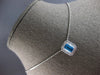 1.34CT DIAMOND & AAA BLUE TOPAZ 14KT WHITE GOLD 3D EMERALD CUT & ROUND PENDANT