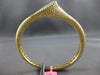 EXTRA LARGE 2.14CT DIAMOND 18KT YELLOW GOLD SNAKE FILIGREE CUFF BANGLE BRACELET