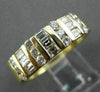ESTATE WIDE .85CT BAGUETTE & ROUND DIAMOND 14K YELLOW GOLD ANNIVERSARY RING 3821