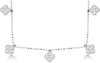 1.80CT DIAMOND 14KT WHITE GOLD 3D MULTI FLOWER BY THE YARD MILGRAIN FUN NECKLACE
