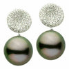 ESTATE LARGE .54CT DIAMOND & AAA TAHITIAN PEARL 14KT WHITE GOLD HANGING EARRINGS