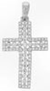 ESTATE LARGE .5CT DIAMOND 14KT WHITE GOLD CLASSIC TWO ROW CROSS FLOATING PENDANT
