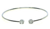 .31CT DIAMOND 18KT WHITE GOLD BAGUETTE DOUBLE OVAL FLEXIBLE FUN BANGLE BRACELET