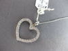 ESTATE .60CT DIAMOND 18KT WHITE GOLD 3D CLASSIC OPEN HEART LOVE FLOATING PENDANT